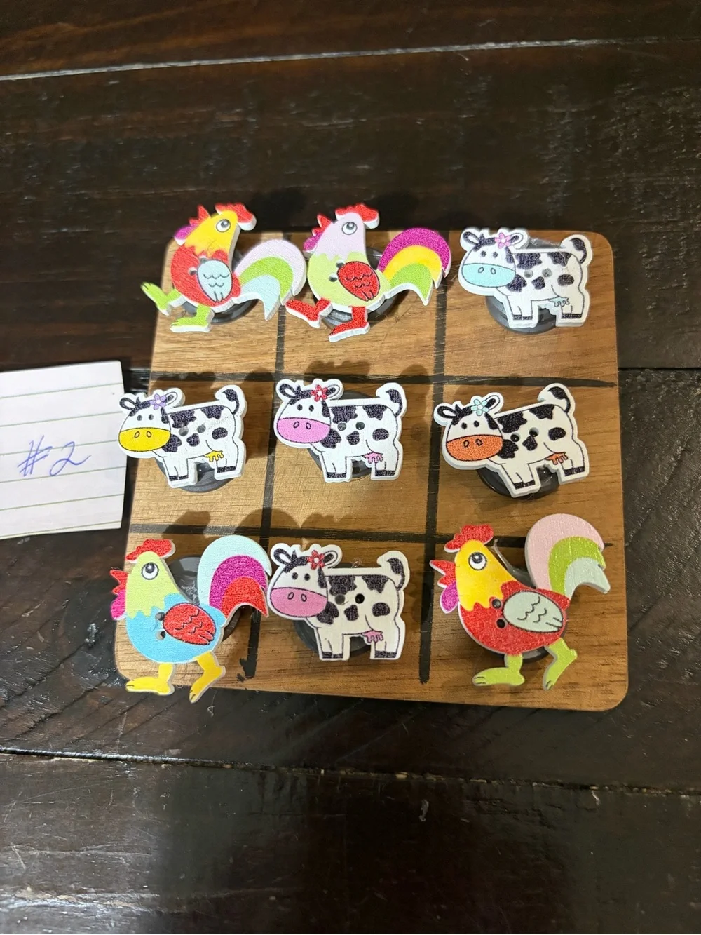 Magnetic Wooden Pets Tic-Tac-Toe Game -